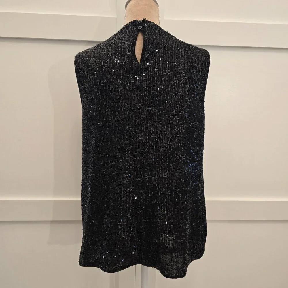 Chico's Black Label Sequin Shell Top - 12 - Black NWT - Picture 6 of 11